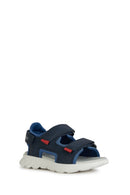 Geox Boy Navy Blue Airadium Strappy Leather Sandals | Derimod