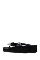 Women's Black Toe Stone Wedge Heel Jelly Slippers | Derimod