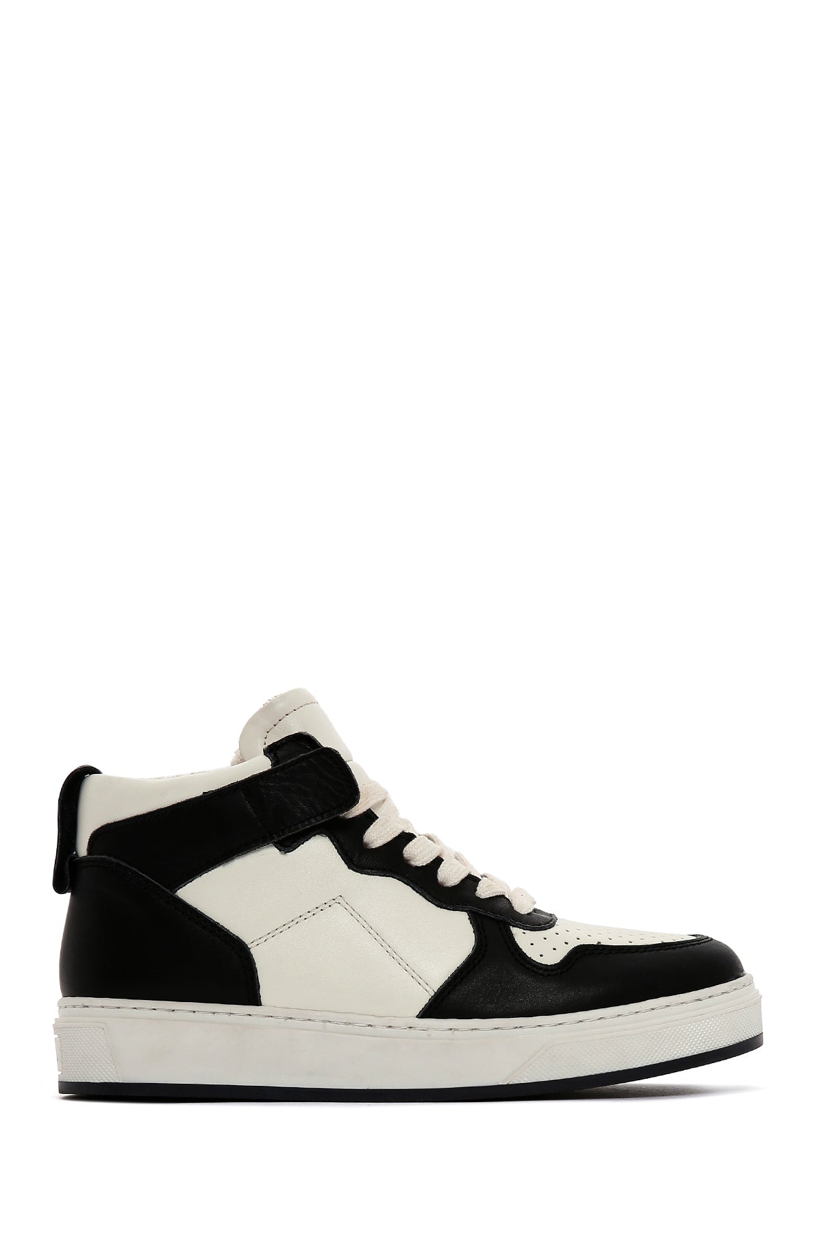 Women's Black Leather High Top Sneaker 23WFD500114 | Derimod