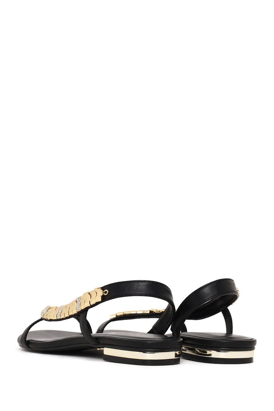 Woman Black Stone-Embellished Sandal