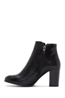 Women's Black Zippered Chunky Heel Boots | Derimod