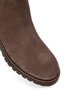 Woman Mink Suede Leather Chelsea Boots | Derimod