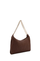 Women's Brown Chain Strap Printed Shoulder Bag | Derimod