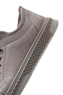 Men's Gray Nubuck Leather Sock Sneaker | Derimod