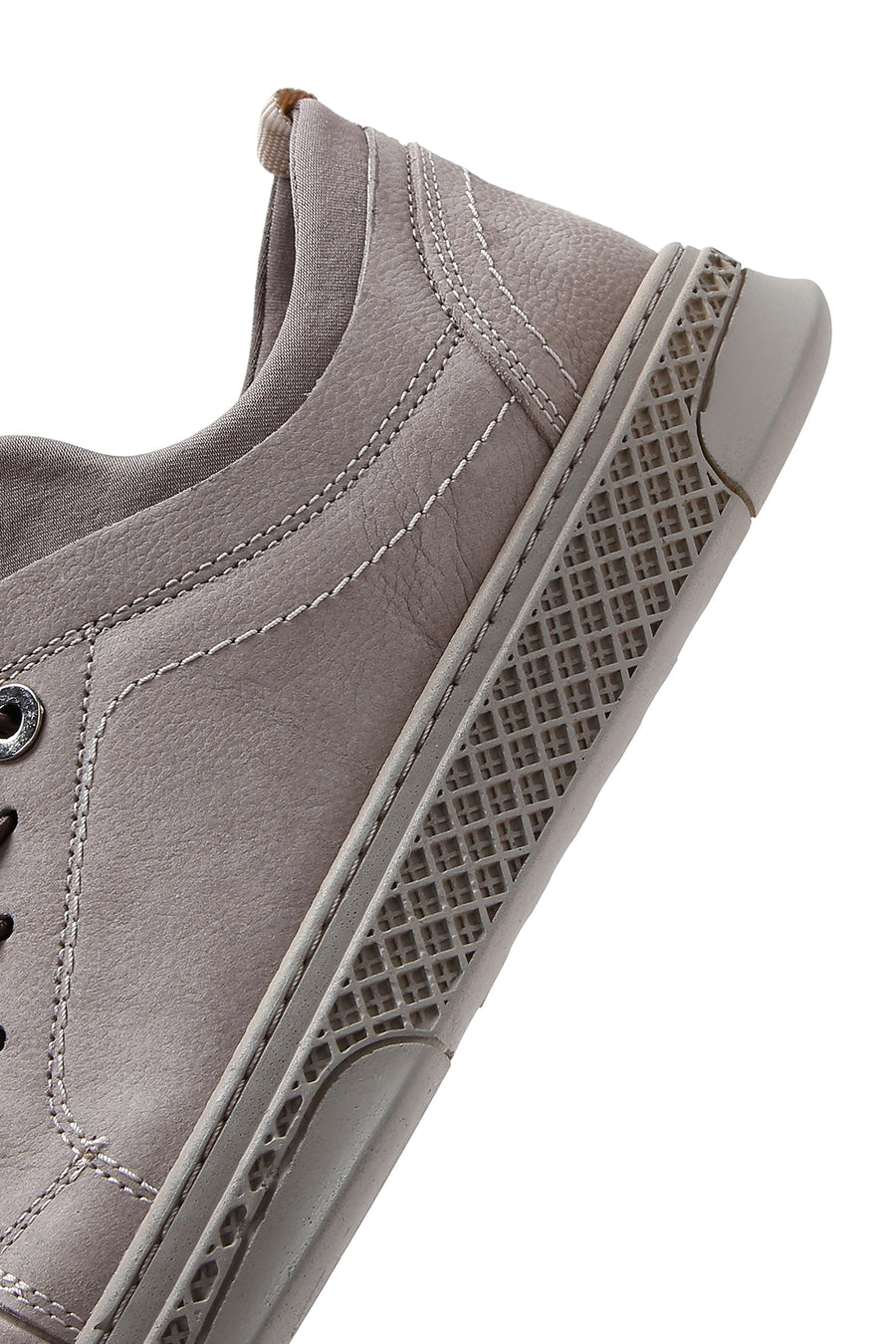 Erkek Gri Nubuk Deri Çoraplı Sneaker