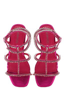 Women's Pink Stone Flat Sandals | Derimod