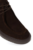 Male Brown Lace-Up Thick-Soled Suede Casual Boots | Derimod
