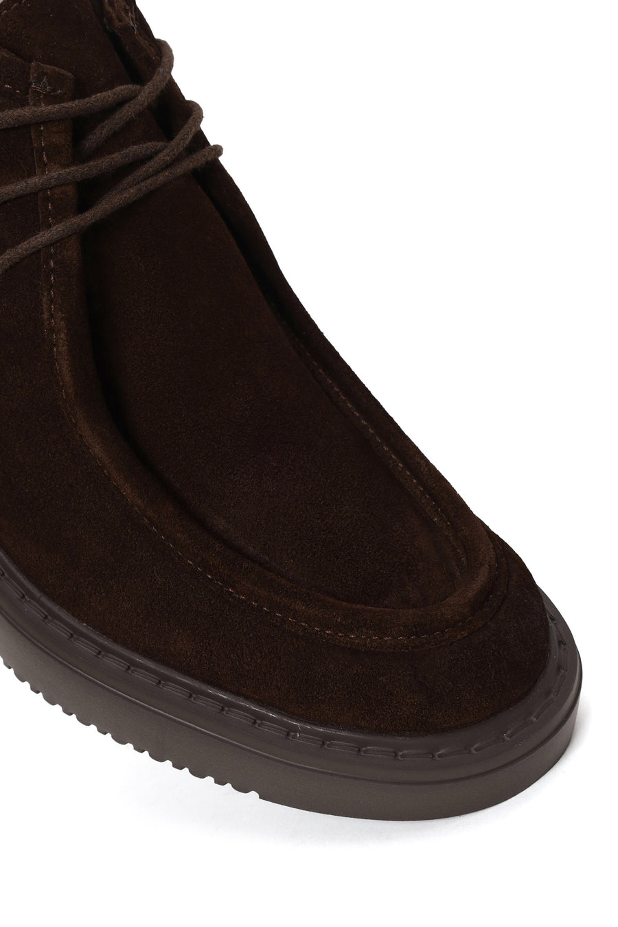 Male Brown Lace-Up Thick-Soled Suede Casual Boots