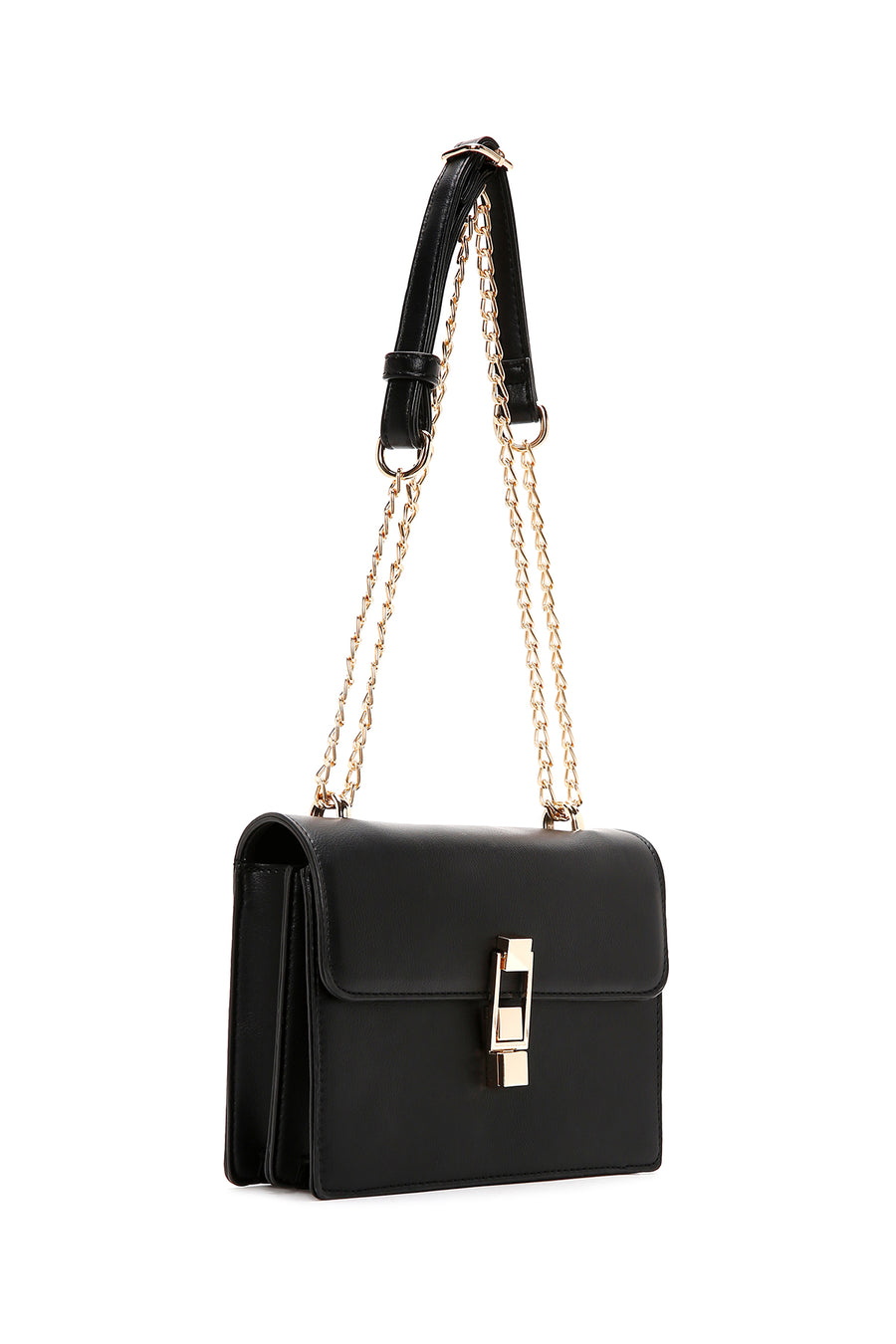 Women's Black Long Chain Strap Crossbody Bag