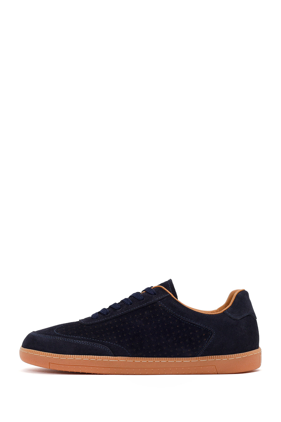 Men's Navy Blue Lace-up Suede Leather Sneaker