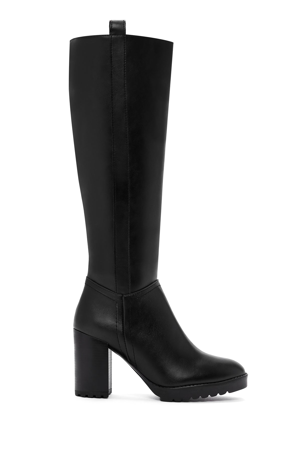 Women's Black Thick Heeled Zippered Boots 23WFE254418 | Derimod