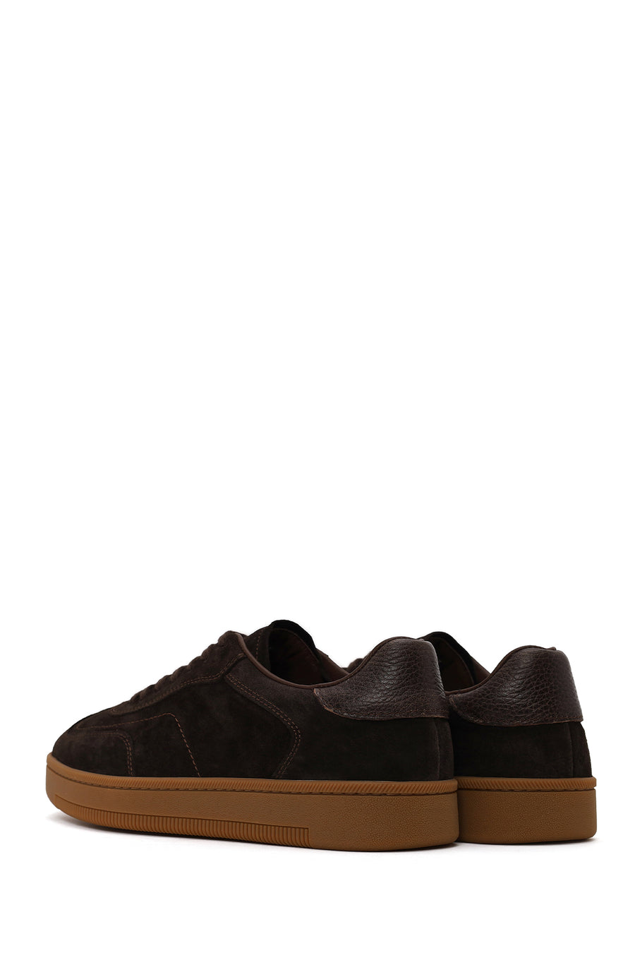 Male Brown Lace-Up Thick-Soled Suede Leather Sneaker