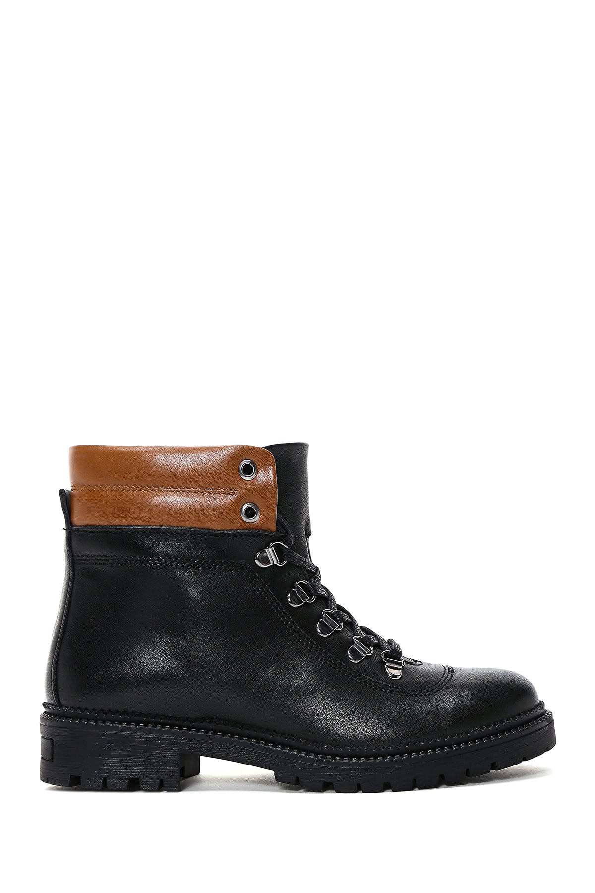 Women's Black Leather Lace-up Boots 22WFD416118 | Derimod