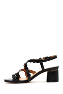 Women's Black Thick Heeled Sandals | Derimod