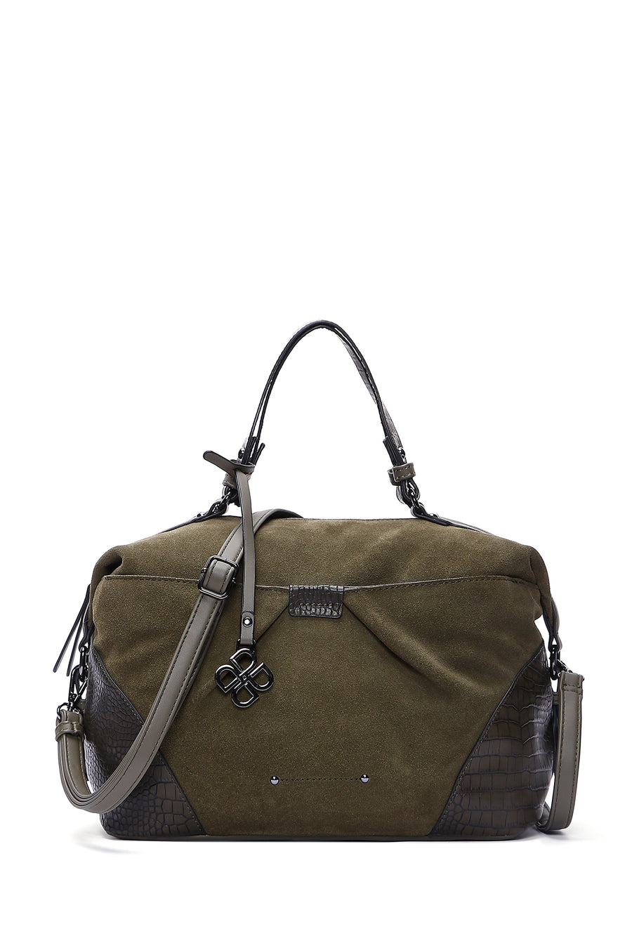 Women's Khaki Suede Shoulder Bag 22WBD250010 | Derimod