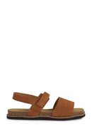 Geox Women's Brown Leuca Strap Suede Leather Sandals | Derimod