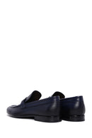 Men's Navy Blue Leather Casual Loafer | Derimod