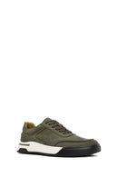 Erkek Yeşil Bağcıklı Kalın Tabanlı Nubuk Deri Sneaker | Derimod