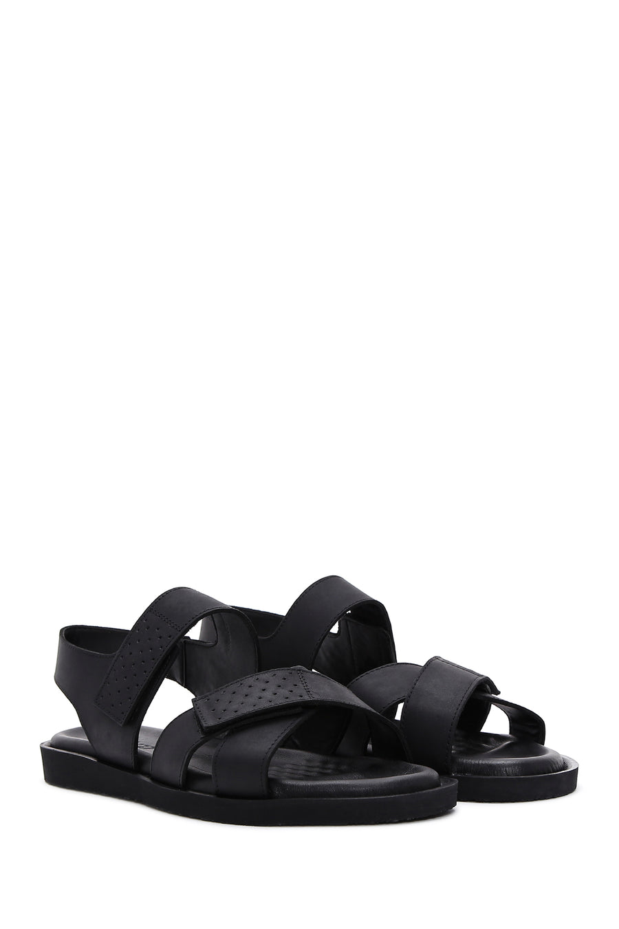 Men's Black Nubuck Leather Sandals