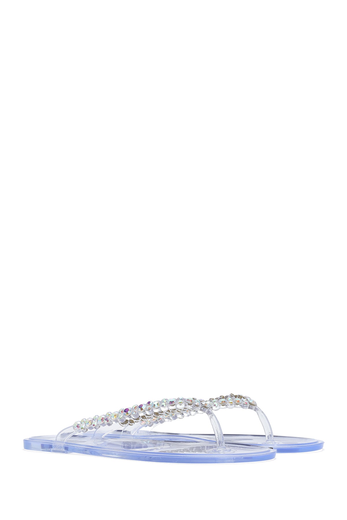 Kadın Şeffaf Parmak Arası Taşlı Jelly Terlik