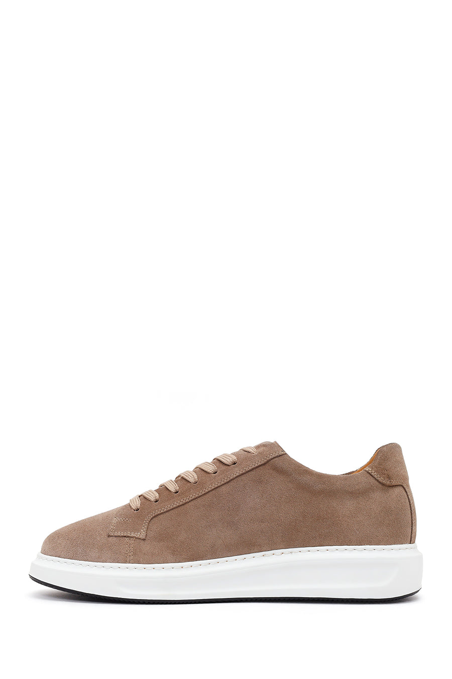 Erkek Bej Bağcıklı Süet Deri Sneaker