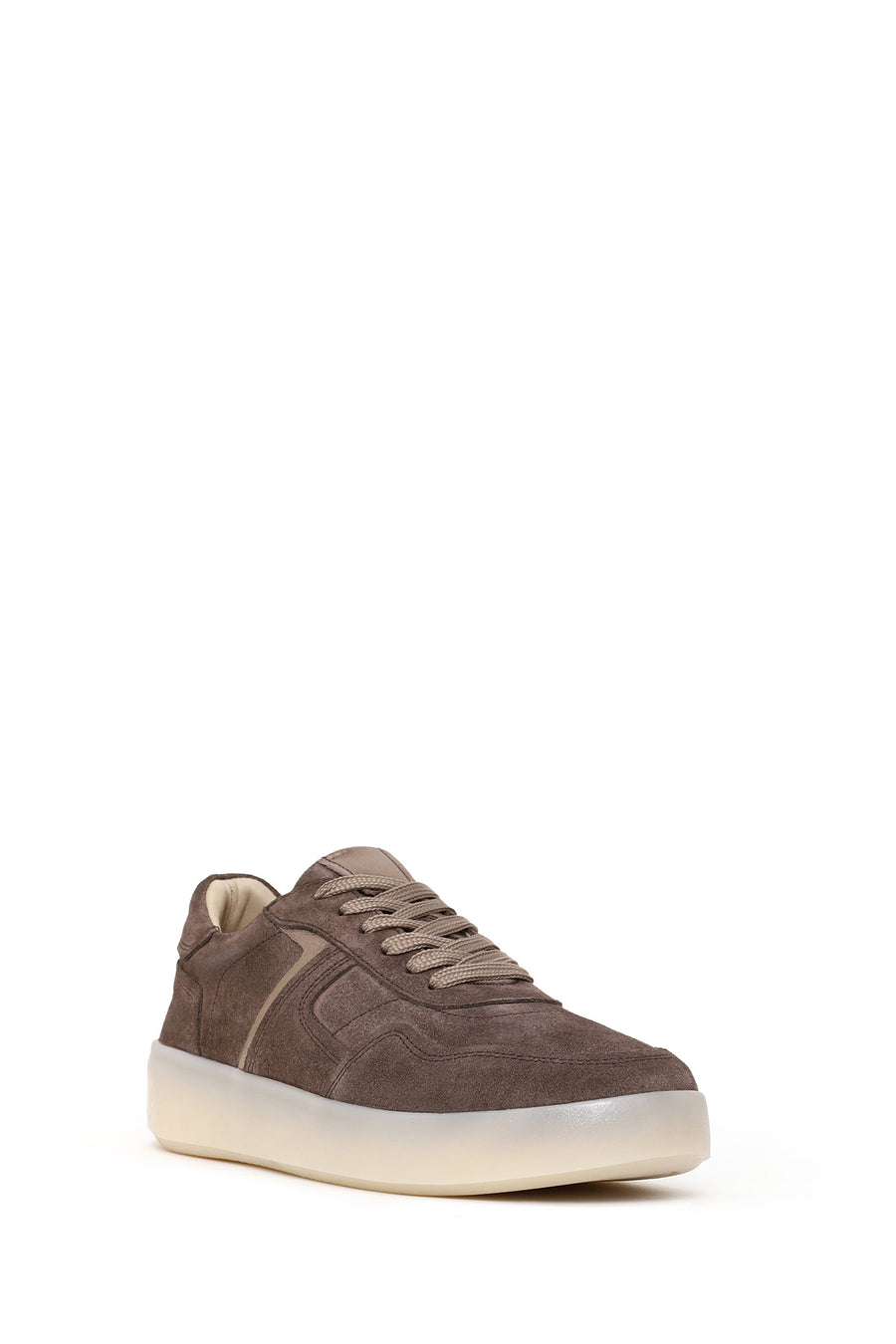 Woman Mink Lace-Up Suede Leather Sneaker