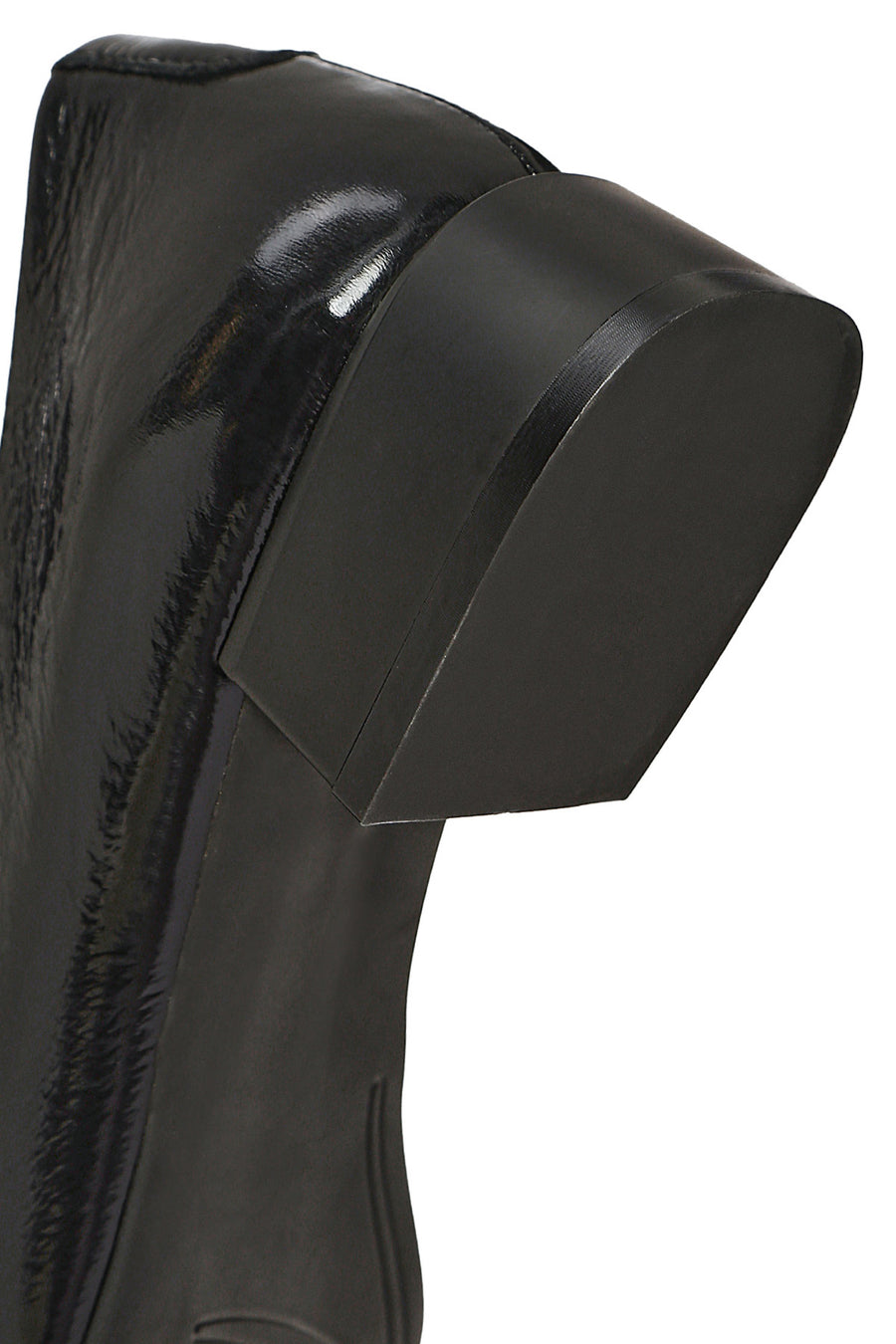 Women's Black Low Heel Patent Leather Ballerinas
