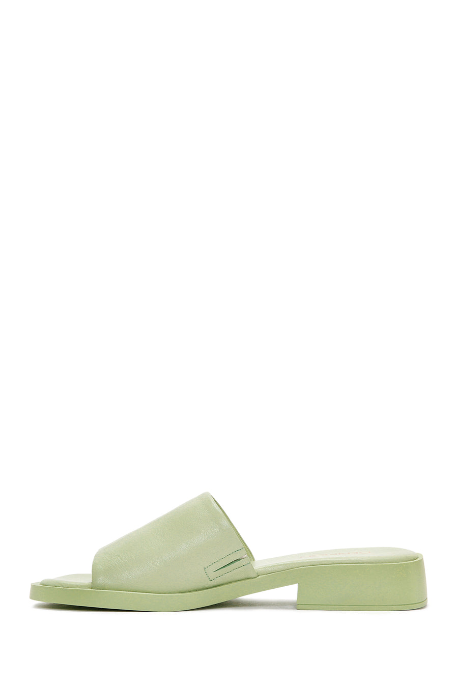 Women's Green Leather Slippers