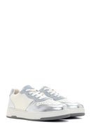 Women's Silver Leather Sneaker | Derimod