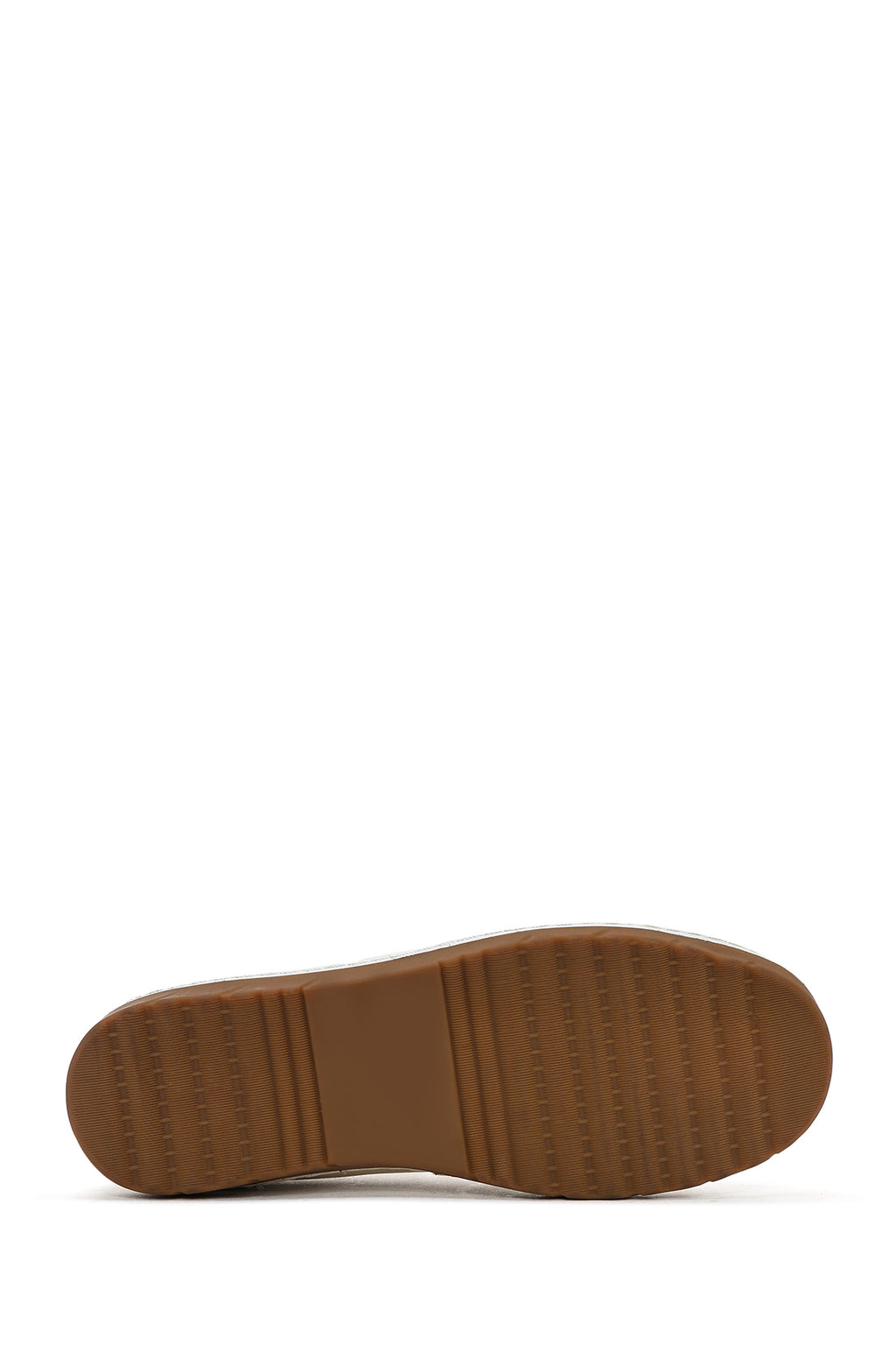 Kadın Krem Bağcıklı Deri Sneaker