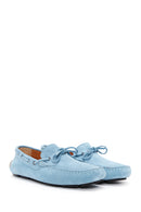 Men's Blue Suede Leather Casual Loafer | Derimod