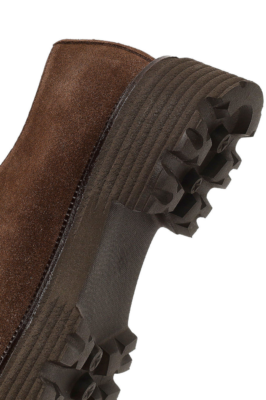 Woman Brown Lace-Up Thick-Soled Suede Masculine Shoes