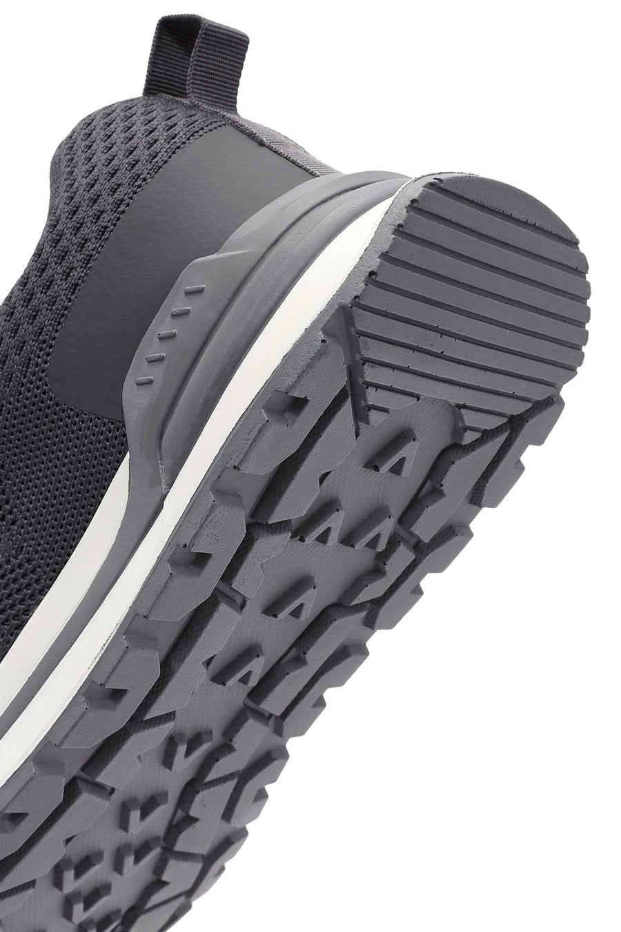 Men's Grey Lace-Up Fabric Sneakers