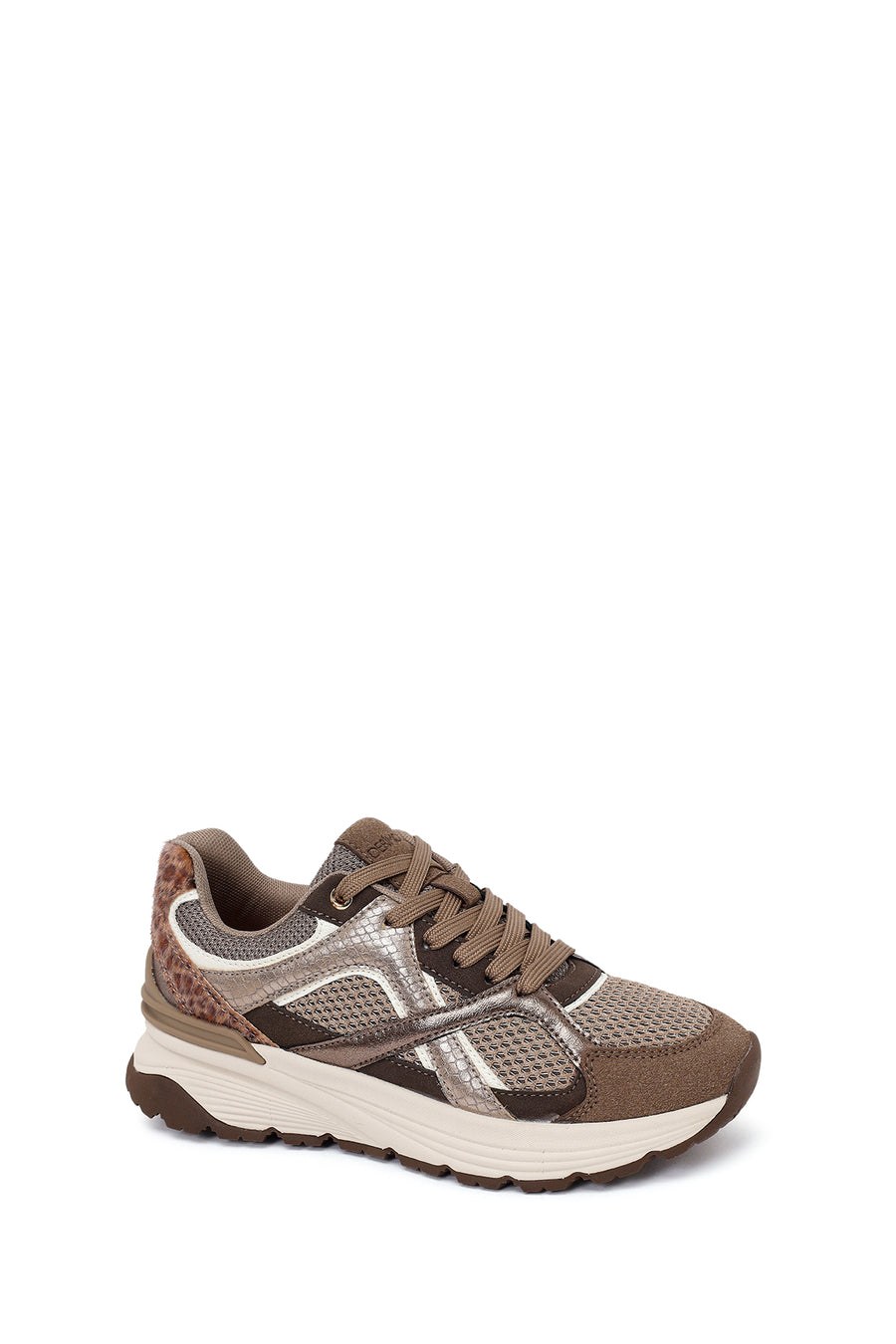 Woman Mink Lace-Up Chunky Sneaker