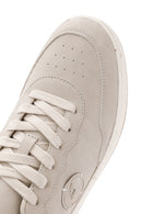 ACBC x Derimod Men's Beige Lace-Up Suede Sneakers | Derimod