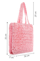 Women's Pink Straw Knitted Shoulder Bag | Derimod