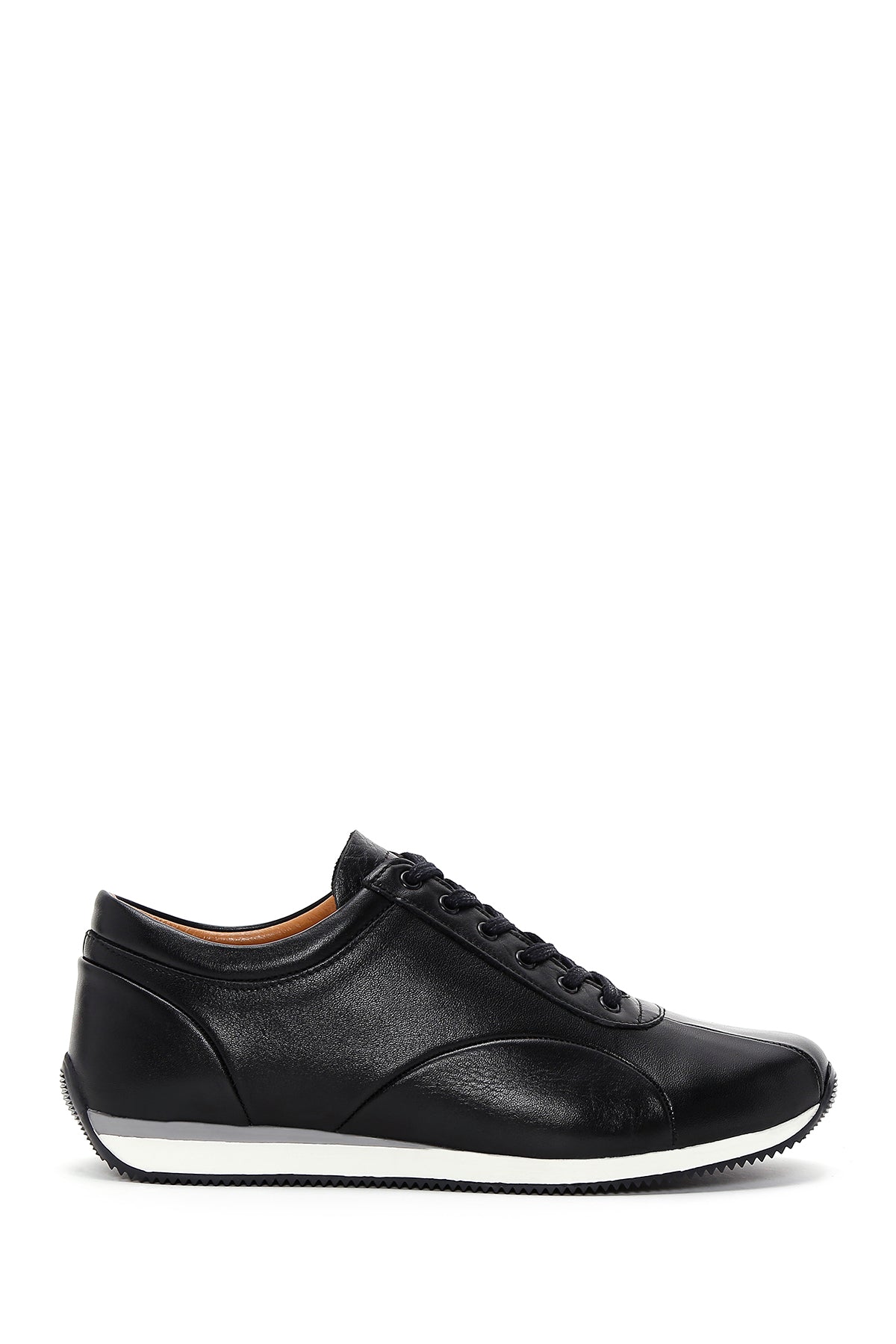 Erkek Siyah Bağcıklı Deri Casual Sneaker 24SFD6740FT | Derimod