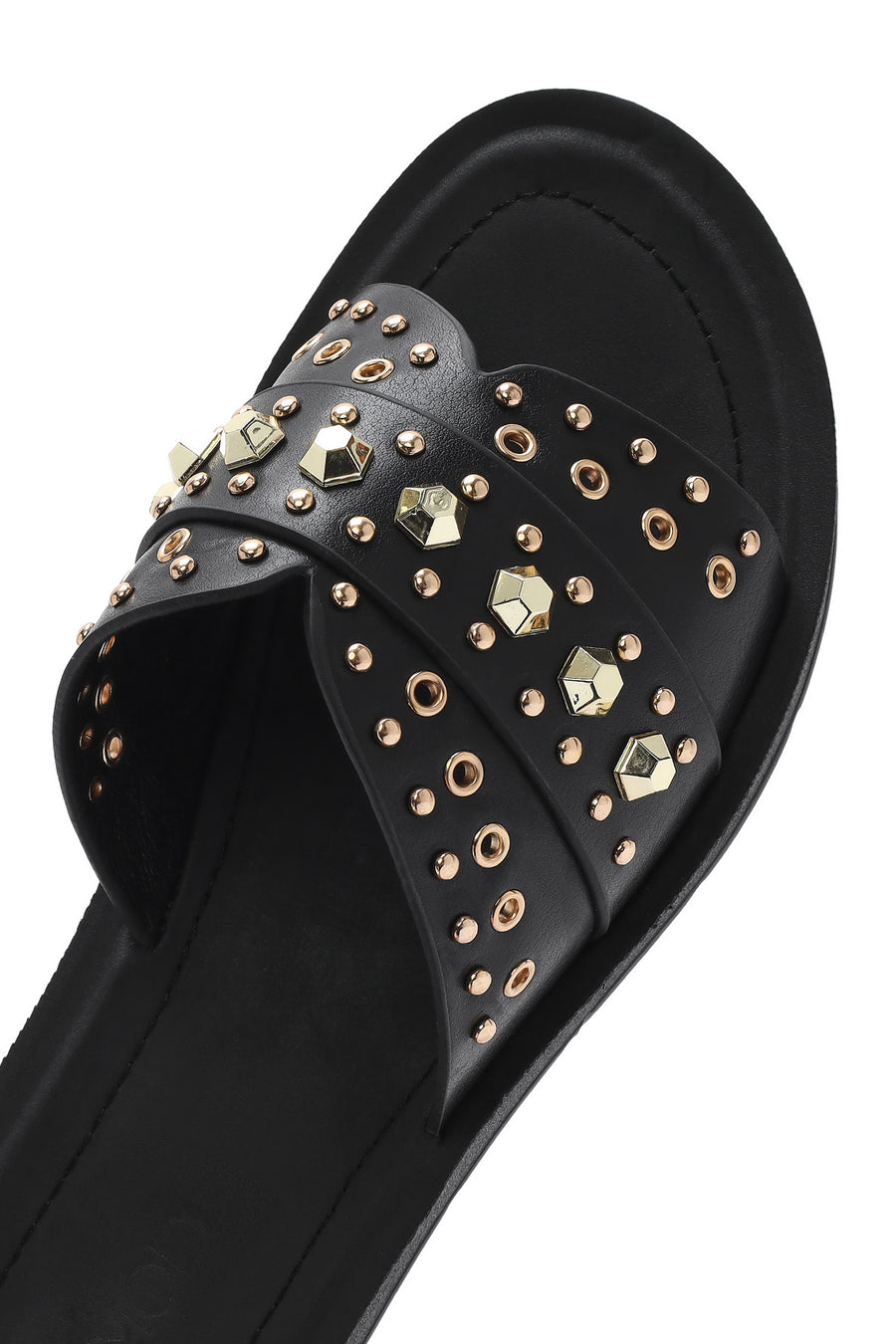 Women's Black Stone Slippers