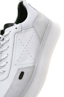 Men's White Leather Thick Soled Sneaker | Derimod