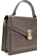 Women's Bronze Long Strap Printed Handbag | Derimod