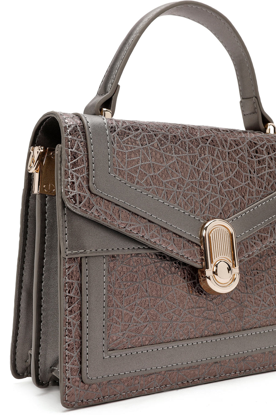 Women's Bronze Long Strap Printed Handbag