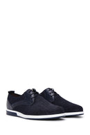 Men's Navy Blue Leather Casual Shoes | Derimod