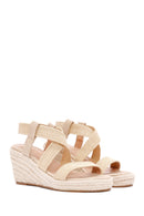 Women's Beige Wedge Heels Espadrilles | Derimod