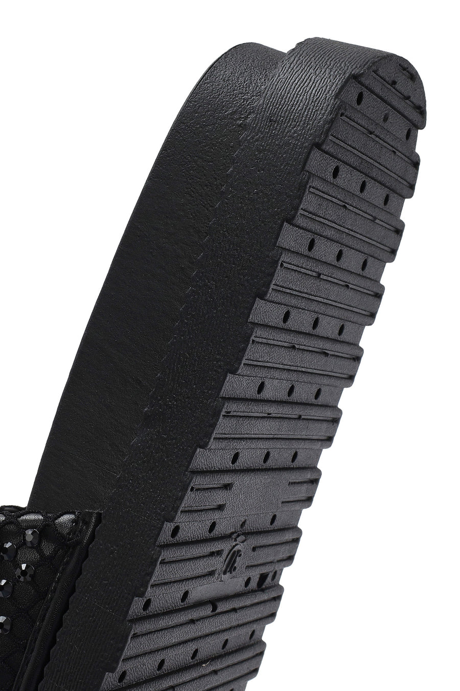 Women's Black Stone Slippers