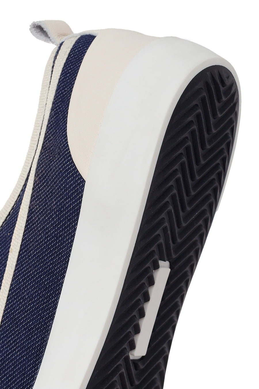 Woman Blue Lace-Up Jean Leather Sneaker