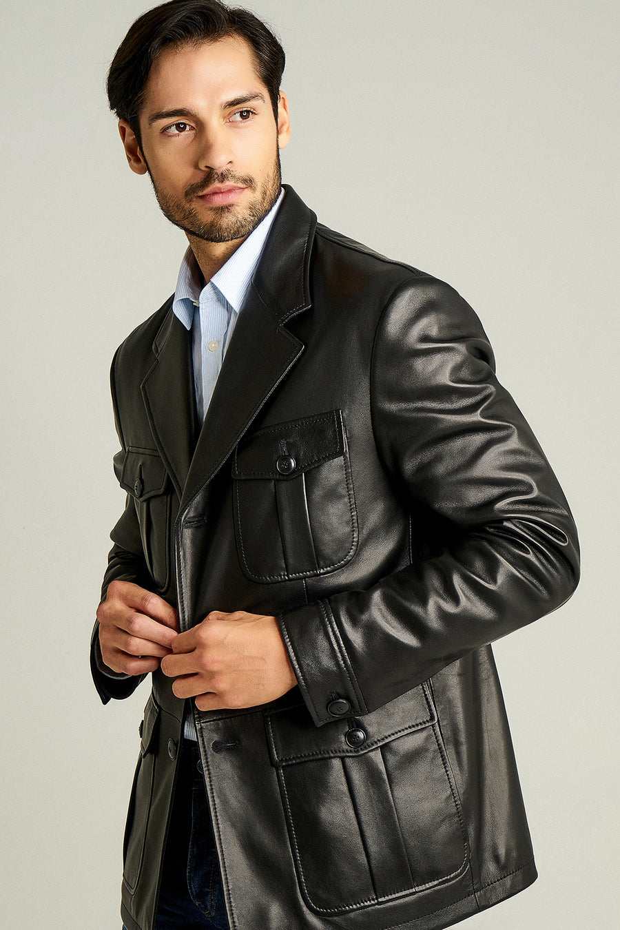 Mandzukic Men's Leather Jacket 18WGD6303U4 | Derimod
