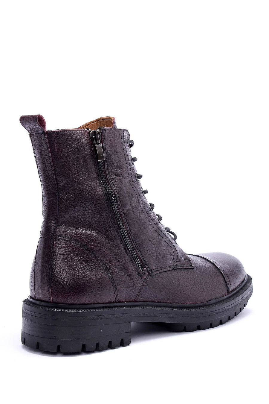 Men's Zippered Leather Boots