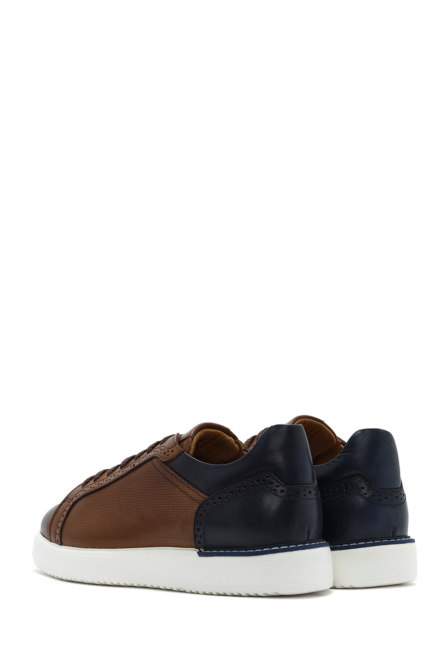Men's Tan Lace-up Leather Sneaker