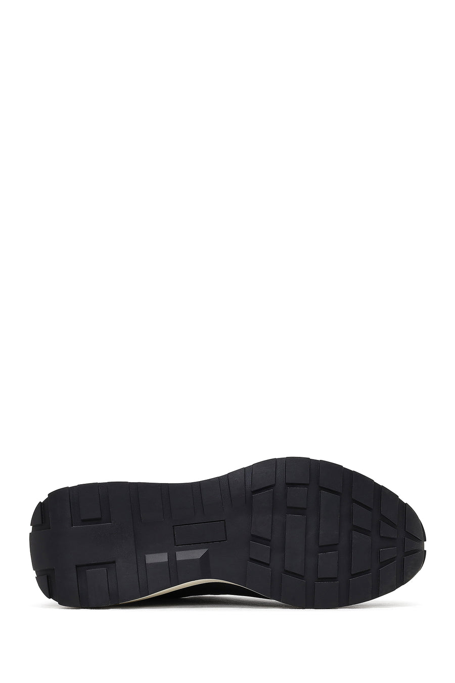 Erkek Siyah Kalın Tabanlı Deri Casual Sneaker