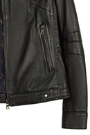 Lesi Woman Black Short Leather Jacket | Derimod